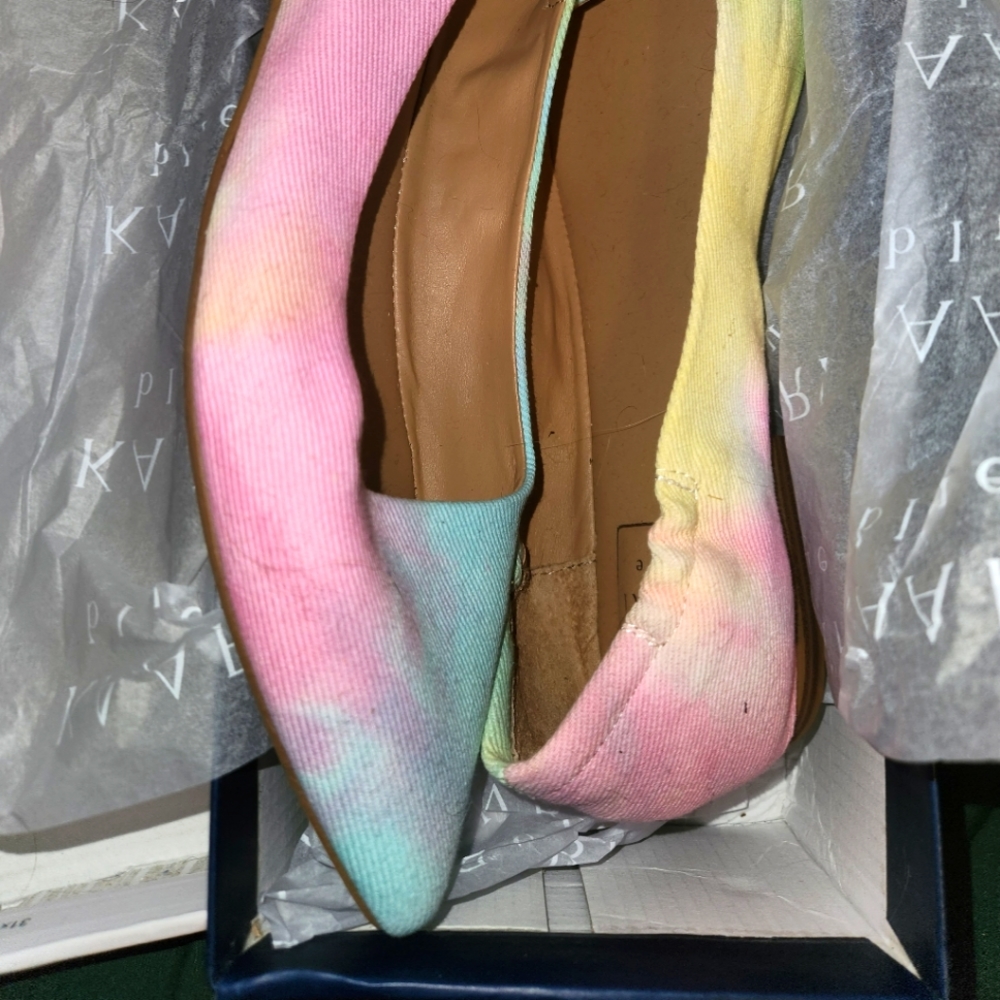 Kaari blue Tie-dye flats